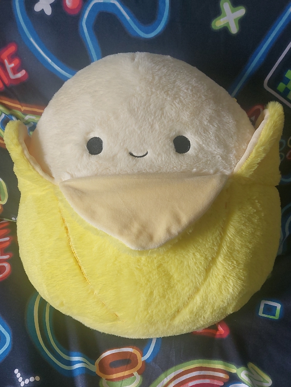 Junie The Banana Squishmallows Plush Fuzzamallows- Yellow & Cream, 12 Inch